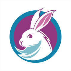 Circle Rabbit Logo Template Modern Animal Symbol