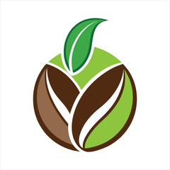 Coffee Bean Natural Stylized Icon Vector Illustration