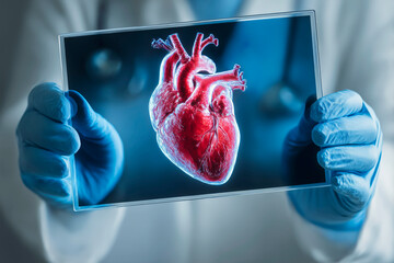 A close-up of a symbolic glowing red heart