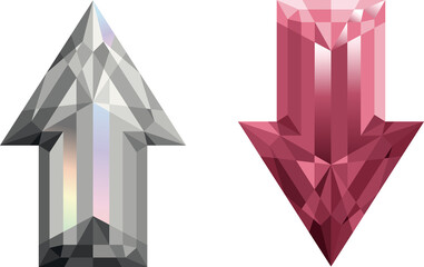 矢印型ジュエル赤と黒