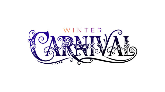 Winter Carnival - festive logotype sale promotion banner design.