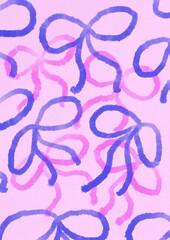 Seamless pattern background with pink blue ribbon. Pastel ribbon background.