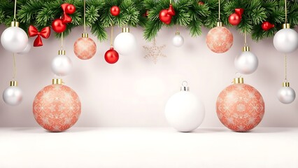 Christmas Decorations in 3D Rendering