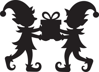 Christmas Elf Silhouette – Santa’s Helpers Holiday Design