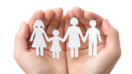 Family Paper Cutout in Hand: Symbol of Love and Protection
