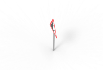 Falling Rocks Sign Warning Motorists of Danger Ahead on Roadside Cautionary Symbol Alerting Drivers to Potential Hazards from Landslides and Rockfalls Along Route Guiding Traffic Safety