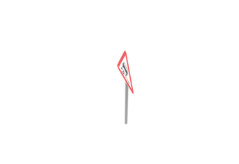 slippery road sign top view without shadow 3d render