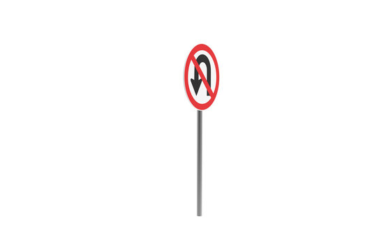 No u turn sign on transparent background perfect for transportation related projects and safety awareness campaigns featuring traffic regulation and road signs ensuring compliance and caution