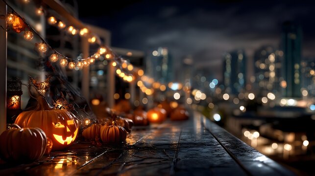 Elevated halloween rooftop party