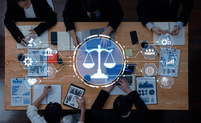 A diverse group of professionals engage in a collaborative meeting, analyzing data and discussing...