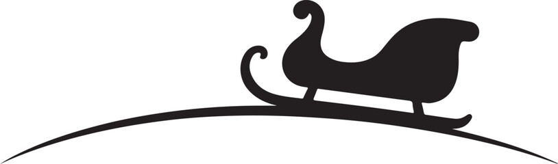 Christmas Sleigh on Hill Silhouette – Winter Holiday Scene