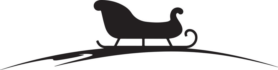 Christmas Sleigh on Hill Silhouette – Winter Holiday Scene