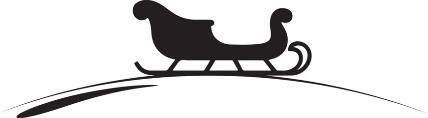 Christmas Sleigh on Hill Silhouette – Winter Holiday Scene