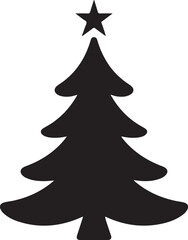 Christmas Tree Silhouette with Star – Festive Holiday Icon