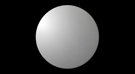 A light gray softly shaded sphere floats against a stark black background