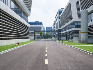Fototapeta premium empty floor with modern office building