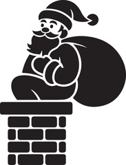 Santa Claus Chimney Silhouette – Christmas Night Scene