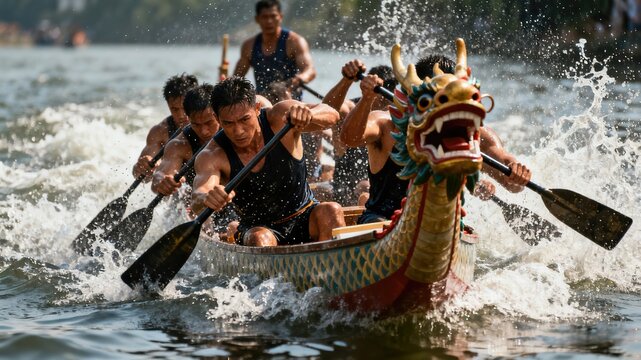 Team Dragon Boat Racing, Sport, Teamwork, Competitive Scene