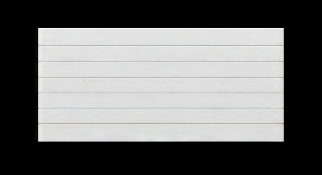 White wooden wall panel with plank texture arranged horizontally set against black