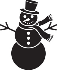 Snowman Silhouette for Christmas – Winter Holiday Design