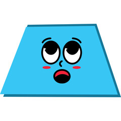 Cute Parallelogram Shape Cartoon Character
