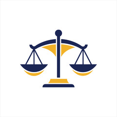 Minimalist Justice Scale Icon – Law Firm Symbol in Flat Vector Style