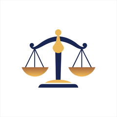Minimalist Justice Scale Icon – Law Firm Symbol in Flat Vector Style