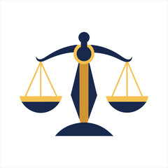 Minimalist Justice Scale Icon – Law Firm Symbol in Flat Vector Style