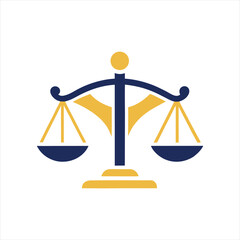 Minimalist Justice Scale Icon – Law Firm Symbol in Flat Vector Style