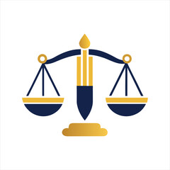 Minimalist Justice Scale Icon – Law Firm Symbol in Flat Vector Style