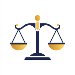 Minimalist Justice Scale Icon – Law Firm Symbol in Flat Vector Style