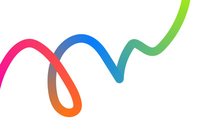 Colorful Gradient Wave Line Vector – Smooth Flow Curve Design with Pink, Blue, and Green Shades on White Background - abstract blue background