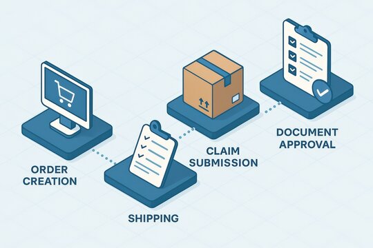 Ecommerce Order Creation and Shipping Process Infographic