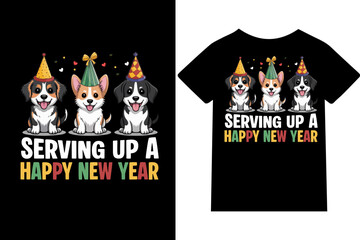 Surviving up a happy new year- T-shirt, mug, hoodie, quotes, poster design, typography 