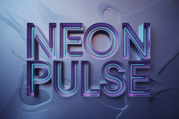 Vibrant neon pulse design with electric blue and purple glow against a patterned surface for exciting branding and modern digital designs that pop with energy