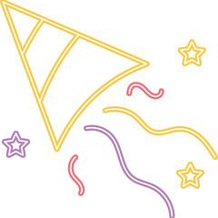 Confetti Neon Icon 