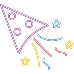 Confetti Neon Icon 
