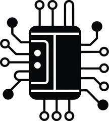 Electronic circuit board icon vector design for modern technology concept