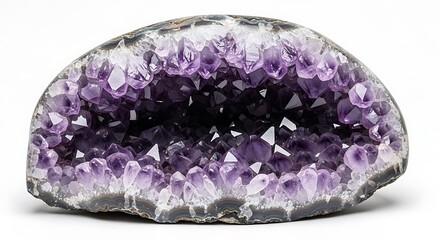 Illustration of amethyst geode, a stunning natural crystal formation with vibrant purple hues