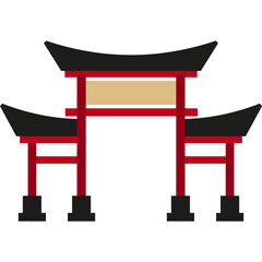 Asian Gate Illustration