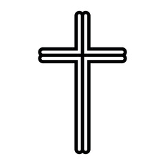 Bold Christian cross icon with double line design for faith symbol