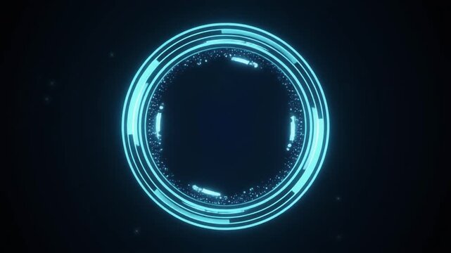 Blue glowing circle icon with neon number 0, a shiny 3D vector illustration for web design or a space wallpaper