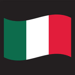 Waving Italian flag with green white red stripes for national pride
