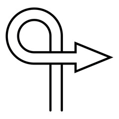 U Turn Arrow Sign Indicating Direction Change