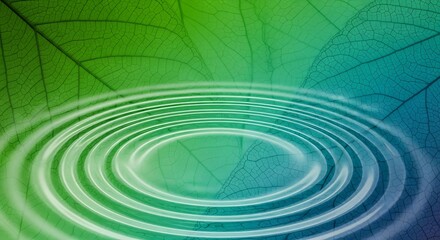 Serene Abstract Background with Rippling Water and Subtle Leaf Vein Patterns