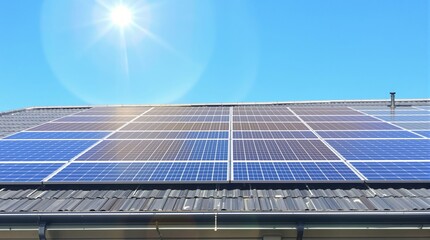 Obraz premium Revolutionizing Clean Energy: How Solar Panels Transform Sunlight into Sustainable Electricity for a Greener Environment through Advanced Technology
