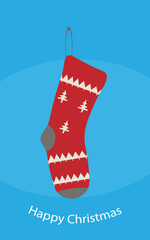 New Year's Eve gift sack on a blue background,