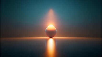 Burning candle glowing in the dark with a warm sunset reflection over the ocean