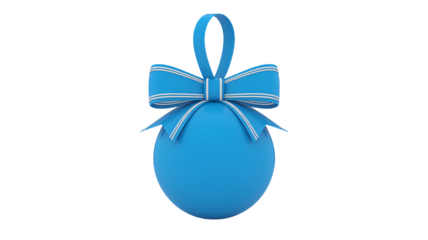 Beautiful blue Easter egg with elegant ribbon bow, perfect for spring holiday designs and festive decorations for Easter celebrations and spring promotions