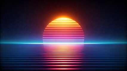 Sunrise Over Earth From Space With Orange Sky And Ocean Reflection